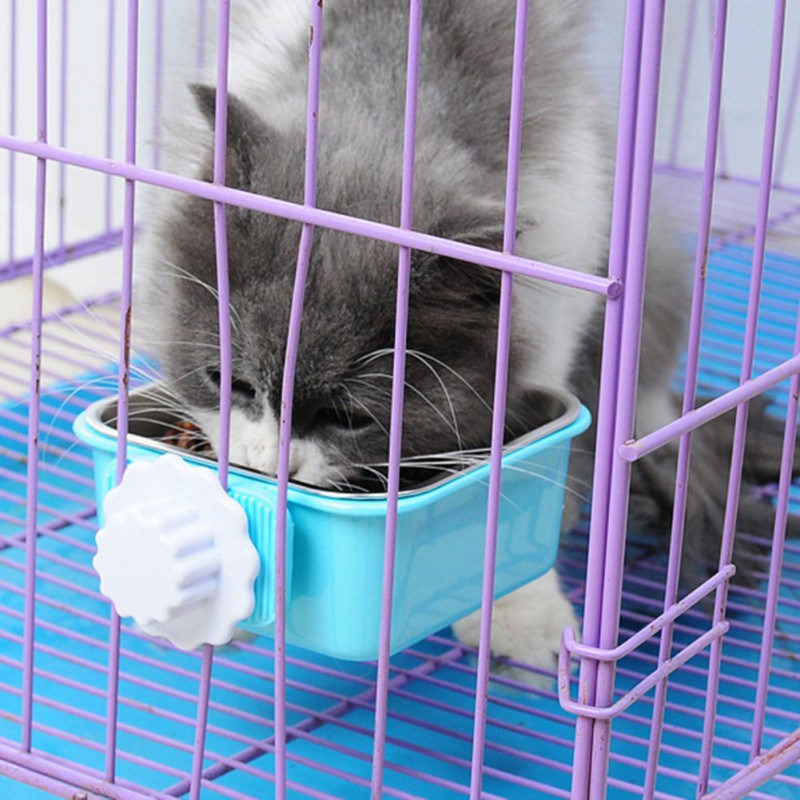 Zdjela za hranjenje kućnih ljubimaca Protiv gušenja Protuklizna Hranilica od nehrđajućeg čelika za putovanja Hrana za vodu Viseća fiksna posuda za štene, psa, mačku Nabavka za kućne ljubimce