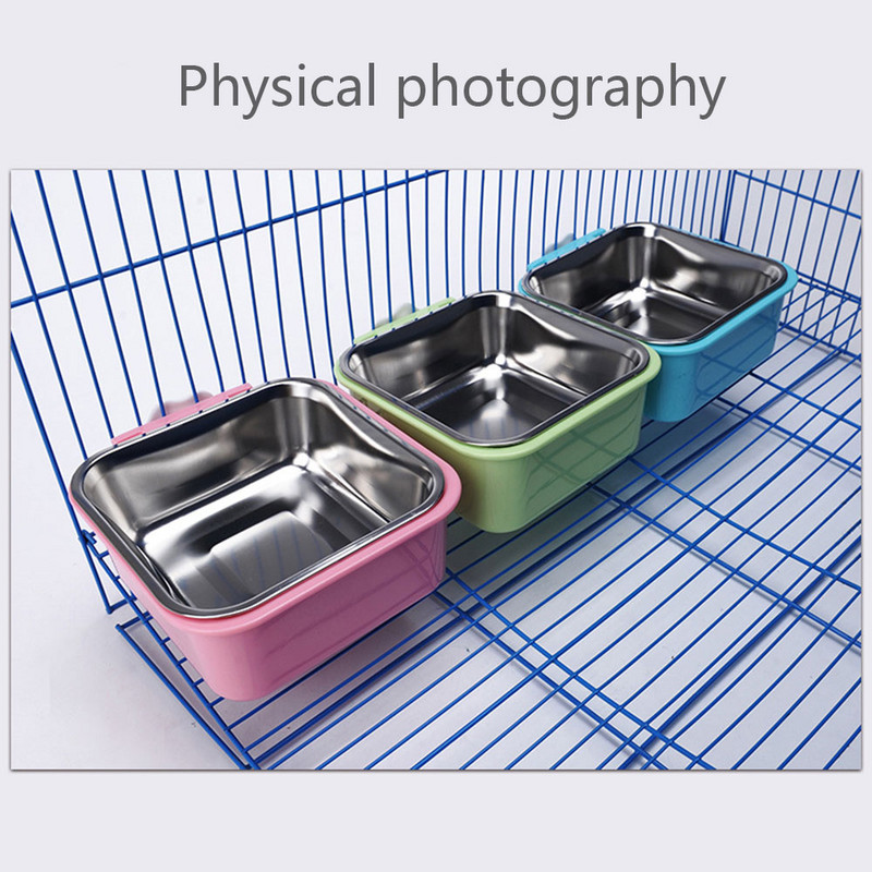 Zdjela za hranjenje kućnih ljubimaca Protiv gušenja Protuklizna Hranilica od nehrđajućeg čelika za putovanja Hrana za vodu Viseća fiksna posuda za štene, psa, mačku Nabavka za kućne ljubimce