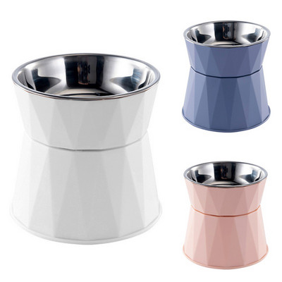 Μπολ από ανοξείδωτο ατσάλι High Foot Bowl Bowl Neck Protector Water Anti-ανατρεπτικό μπολ διπλής χρήσης Ταΐστρες κατοικίδιων σκύλων Νέα άφιξη