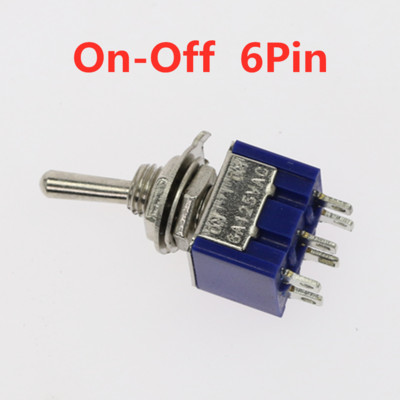 5 gab. Pārslēgšanas slēdzis IESLĒGTS-IZSLĒGTS/IESLĒGTS-IZSLĒGTS 3/6 tapas 2/3 pozīcijas fiksators MTS-102 103 202 maiņstrāva 125V/6A 250V/3A barošanas pogas slēdzis automašīna