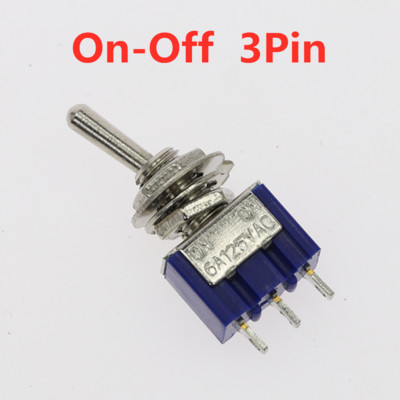5 gab. Pārslēgšanas slēdzis IESLĒGTS-IZSLĒGTS/IESLĒGTS-IZSLĒGTS 3/6 tapas 2/3 pozīcijas fiksators MTS-102 103 202 maiņstrāva 125V/6A 250V/3A barošanas pogas slēdzis automašīna