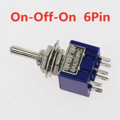 5 gab. Pārslēgšanas slēdzis IESLĒGTS-IZSLĒGTS/IESLĒGTS-IZSLĒGTS 3/6 tapas 2/3 pozīcijas fiksators MTS-102 103 202 maiņstrāva 125V/6A 250V/3A barošanas pogas slēdzis automašīna