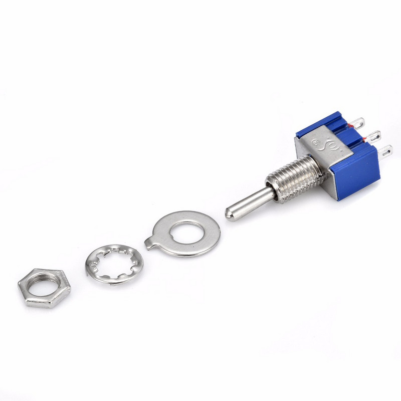 5 gab. Pārslēgšanas slēdzis IESLĒGTS-IZSLĒGTS/IESLĒGTS-IZSLĒGTS 3/6 tapas 2/3 pozīcijas fiksators MTS-102 103 202 maiņstrāva 125V/6A 250V/3A barošanas pogas slēdzis automašīna