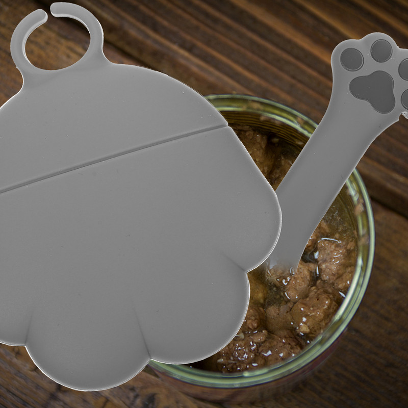 Toidupurgi kaaned Kassikatted Koertele Lemmikloomadele lusikas Silikoonkate Märg tina kaas universaalsete söötmistopsidega Lemmikloomadele Toppide Suurus Standard