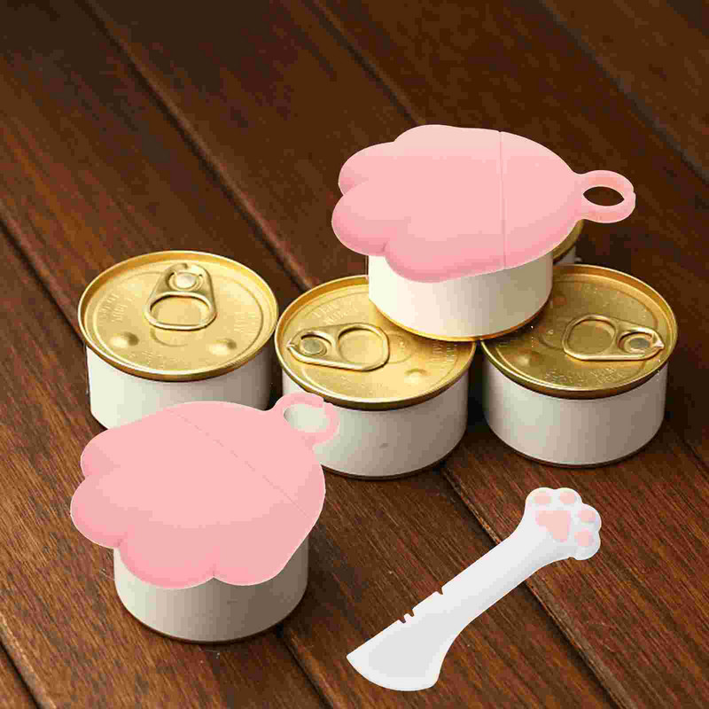 Toidupurgi kaaned Kassikatted Koertele Lemmikloomadele lusikas Silikoonkate Märg tina kaas universaalsete söötmistopsidega Lemmikloomadele Toppide Suurus Standard