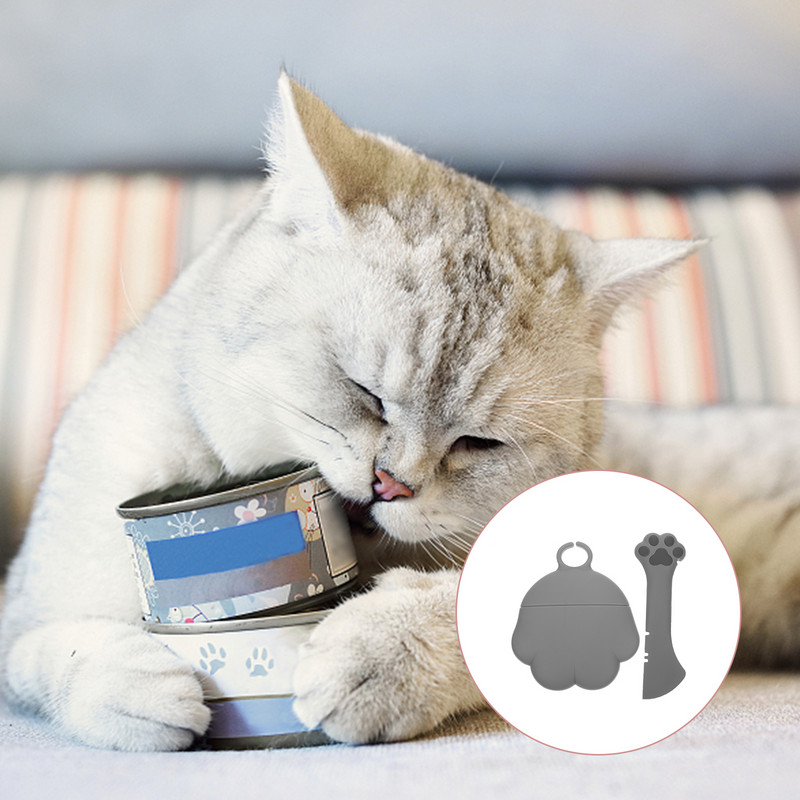 Toidupurgi kaaned Kassikatted Koertele Lemmikloomadele lusikas Silikoonkate Märg tina kaas universaalsete söötmistopsidega Lemmikloomadele Toppide Suurus Standard