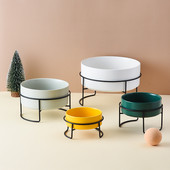 1800 ml koerte toidu-veekausid alusega kassi keraamilised söötmissöötjad lemmikloomade Nordic suure mahutavusega kõrgendatud söötmistarbed