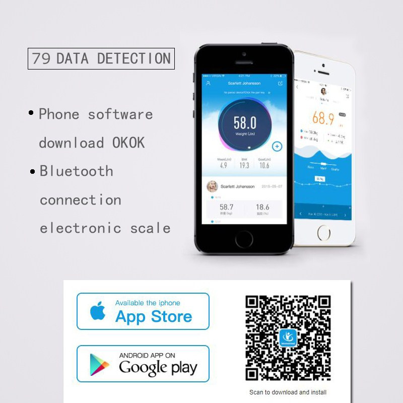 Viedie ķermeņa tauku svari vannas istabas svari grīdai digitālie svari BMI līdzsvara savienojuma tālrunis Bluetooth APP elektroniskie ķermeņa svara svari