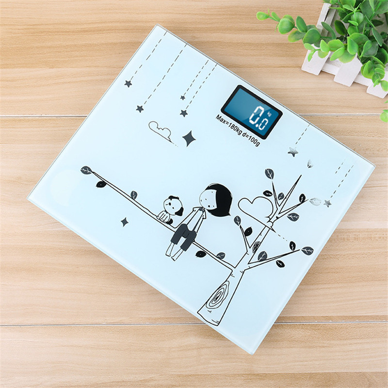 Vannas istabas ķermeņa svara svari cilvēka veselības ķermeņa svari mini digitālā stikla LCD displeja sensora svari svara zaudēšanai 180 kg/50 g