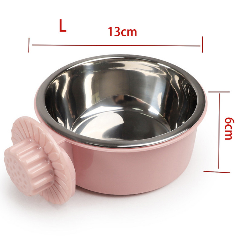 Zdjela za pse od nehrđajućeg čelika, kavez za hranjenje, viseća posuda za kućne ljubimce, dozator vode, posuda za hranu za pse, zdjele za mačke za potrepštine za štence