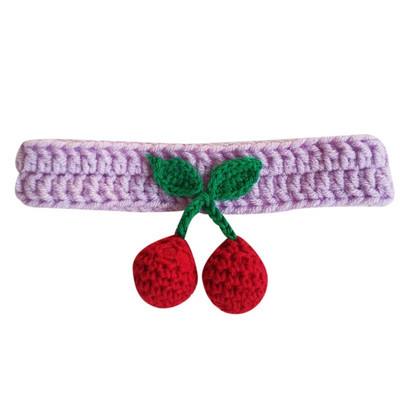 Slatke ogrlice za kućne ljubimce Trešnja Pletena ogrlica za malog velikog psa Mačku Ručno izrađeni plišani lutka Ogrlica Nakit Dodaci za kućne ljubimce