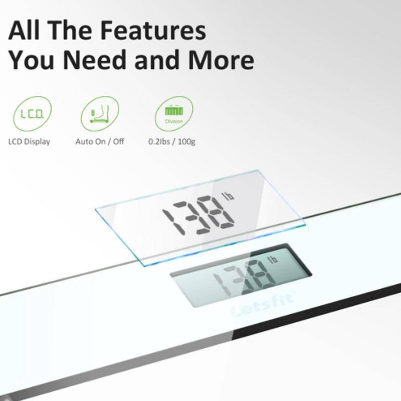 Digitalna kupaonska vaga sa steper tehnologijom Ultra-tanko staklo Uređaj za mjerenje tjelesne masnoće visoke točnosti Naprava za kupaonicu