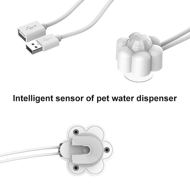 Viedais kustības sensora slēdzis ziedu dzērājs Inteliģents infrasarkanais USB detektors automātiskai kaķu ūdens strūklakas mājdzīvnieku piederumiem