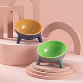 Modna zdjela za pse za mačke 15 stupnjeva podignuta plastična zdjela za mačke Safeguard Neck Puppy Hranilica za mačke Neklizajuća Crash Povišena zdjela za hranu za mačke