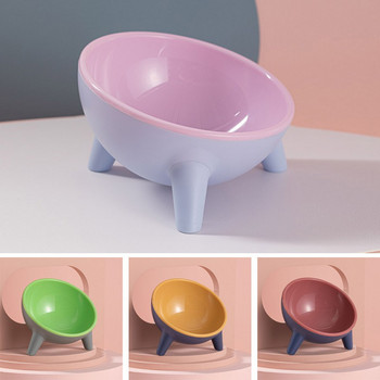 Μπολ Fashion Cat Dog Bowl 15 μοιρών ανυψωμένο Πλαστικό μπολ για γάτες Ασφαλής λαιμός Puppy Cat Feeder Αντιολισθητικός τρακαρισμένος ανυψωμένος γάτες ​Μπολ φαγητού