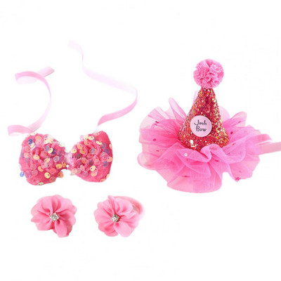 Party Dress Up 3Pcs/Set Lijepa mačja mašna Party Cap Narukvica Trodijelni set Višekratna kapa za kućne ljubimce Izvrsna oprema za pse