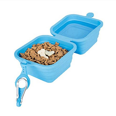 Reisikausid, kokkupandav silikoonist koerakauss ümbrisega, kokkupandav laiendatav koeratoidu veekauss, kaasaskantavad lemmikloomade toitmise tarvikud
