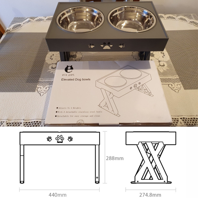 2021. Nove podignute dvostruke zdjelice za pse protiv klizanja, posuda za hranjenje kućnih ljubimaca podesive visine, hranilica, posuda za vodu od nehrđajućeg čelika