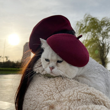 Μάλλινο καπέλο μπερέ για Cat Grace Pet Supplies Γατάκι Σκύλος Στολή για γάτες Αξεσουάρ για κατοικίδια Καπέλο γάτας