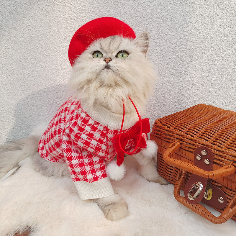 Villane bareti müts kassile Grace Lemmikloomatarbed Kassipoeg Koer Riietus Kassid Aksessuaarid Lemmikloomad Kassimüts