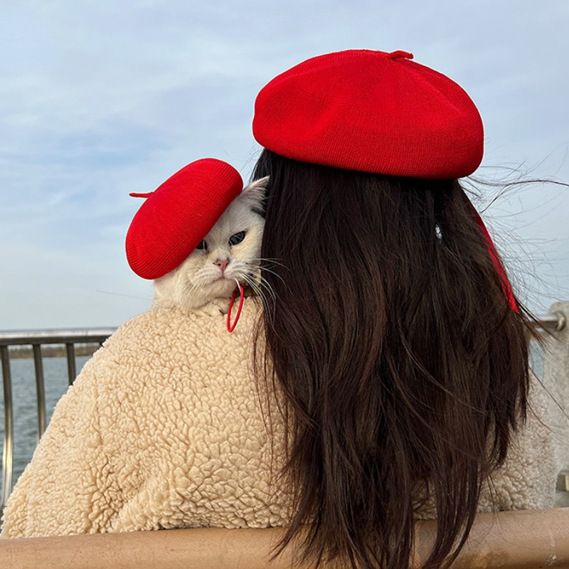 Villane bareti müts kassile Grace Lemmikloomatarbed Kassipoeg Koer Riietus Kassid Aksessuaarid Lemmikloomad Kassimüts