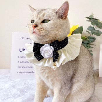 Αξεσουάρ για γάτες γιακά για γάτες Ins Ρυθμιζόμενη πετσέτα σάλιου Kitten Bow Knot Ρετρό κολιέ για κατοικίδια Διακοσμητικό μαντήλι Lolita