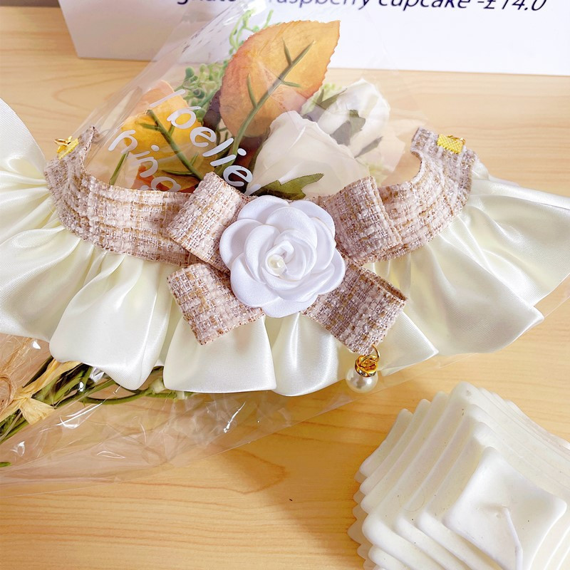 Kassitarvikud Kaelarihm kassidele Ins Stiilis Reguleeritav süljerätik kassipoeg vibu sõlm Retro lemmikloomade kaelakee Dekoratiivne Lolita kaelarätt