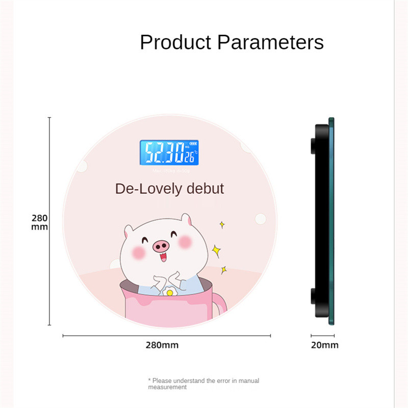 Vaga za težinu pokazuje vremensku temperaturu Kućna kupaonica Tijelo Digitalna vaga s elektroničkim pametnim LCD zaslonom Kupaonski pribor