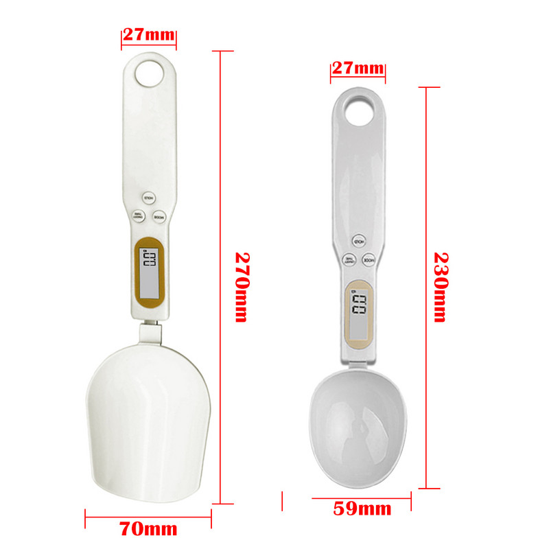 Didelis šaukštas elektroninės virtuvės svarstyklės 500 g 0,1 g skaitmeninis matavimo šaukštas virtuvės maisto miltų šaukštas pieno kavos svarstyklės