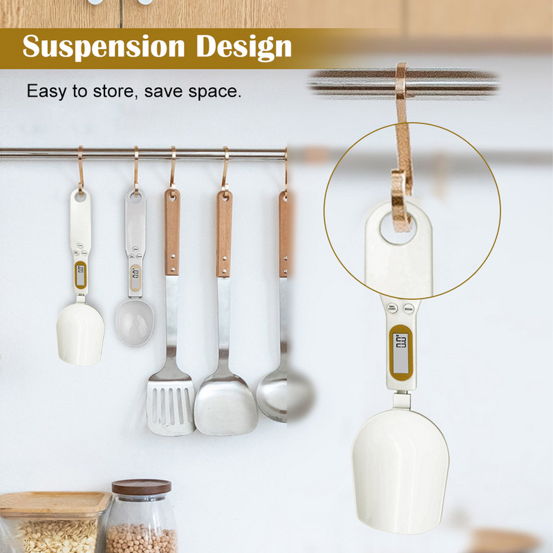 Didelis šaukštas elektroninės virtuvės svarstyklės 500 g 0,1 g skaitmeninis matavimo šaukštas virtuvės maisto miltų šaukštas pieno kavos svarstyklės