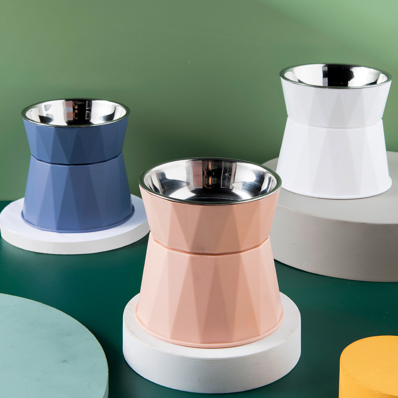 Bļoda mājdzīvniekam ar augstām pēdām kaķu bļoda suņu bļodas plastmasas atdalīšana dzemdes kakla skriemeļi, kas novērš apgāšanos mājdzīvnieku piederumi suņu barības tvertne