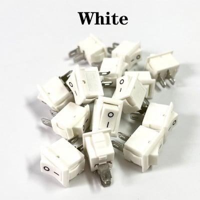 15 tk Mini klahvlüliti SPST must ja punane Snap in Switches Button AC 250V 3A / 125V 6A 2 Pin I/O 10*15mm On-off Switch Rocker