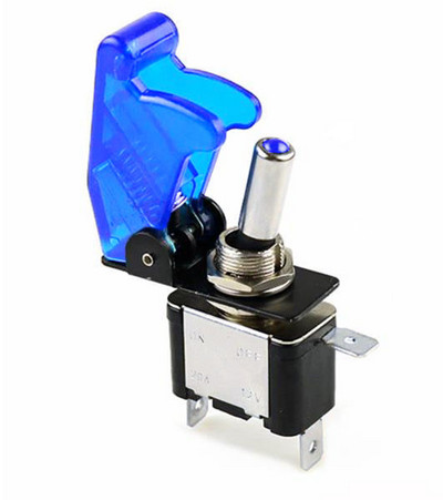 Automašīnu laivu kravas automašīnas apgaismots LED pārslēgšanas slēdzis ar drošības lidmašīnas paceļamu vāka aizsargu 12V20A caurspīdīgs