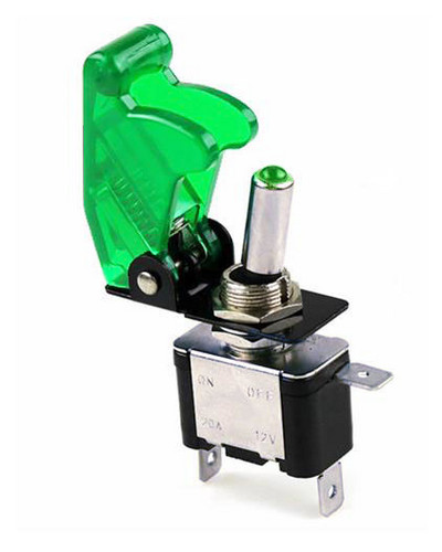 Automašīnu laivu kravas automašīnas apgaismots LED pārslēgšanas slēdzis ar drošības lidmašīnas paceļamu vāka aizsargu 12V20A caurspīdīgs