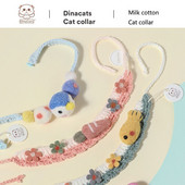 Ručno rađena originalna mliječna pamučna vuna pletena mačja ogrlica s prsnim mačjim okovratnikom slatka