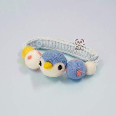 Ručno rađena originalna mliječna pamučna vuna pletena mačja ogrlica s prsnim mačjim okovratnikom slatka