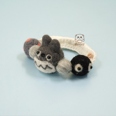 Ručno rađena originalna mliječna pamučna vuna pletena mačja ogrlica s prsnim mačjim okovratnikom slatka