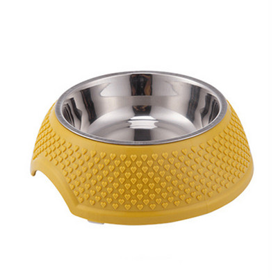 Zdjela za hranjenje pasa Posuđe za jelo za kućne ljubimce Posuda za piće Zatvorena zdjelica za pse od nehrđajućeg čelika Ružičasto-zeleno-plave zdjelice za mačke s uzorkom u obliku srca