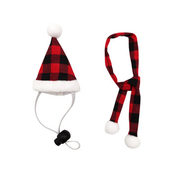 Χριστουγεννιάτικο καπέλο για σκύλους ραφές για σκύλους Κόκκινο χριστουγεννιάτικο κασκόλ Κασκόλ Χειμώνας ζεστό βελούδινο Αστεία Χριστουγεννιάτικη διακόσμηση για πάρτι Προμήθειες για κατοικίδια