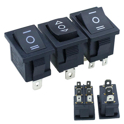 1 ΤΕΜ KCD1 Mini Black 3 Pin / 6 pin On/Off/On Rocker Switch AC 6A/250V10A/125V