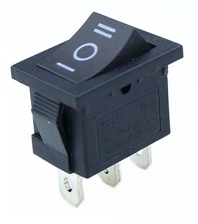 1PCS KCD1 Mini Black 3 Pin / 6 Pin On/Off/On Rocker Switch AC 6A/250V10A/125V