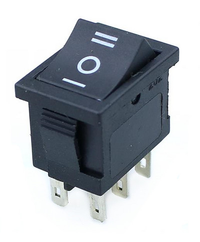 1PCS KCD1 Mini Black 3 Pin / 6 Pin On/Off/On Rocker Switch AC 6A/250V10A/125V