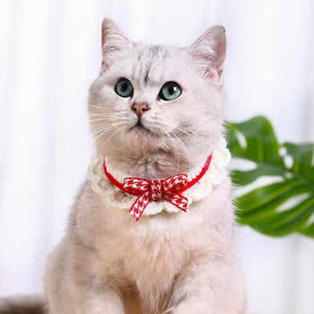 Хавлиена кърпа за котка ръчно тъкана яка за коте яка яка за домашни любимци аксесоари за котки Котешка рокля шал котешки аксесоари вратовръзка папийонка