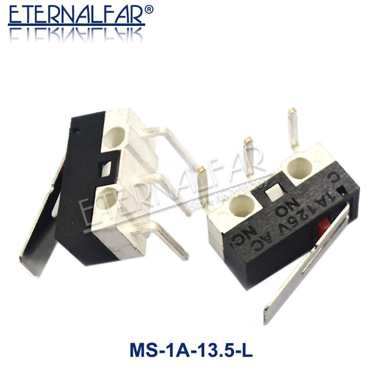 Mikro granični prekidač Trenutni prekidač s gumbom 1A 125V AC Prekidač miša 3 pina Duga ručka Valjkasta poluga SPDT 12* 6 *6 mm
