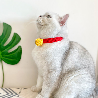 Novo slatko vuneno tiho zvono za pletenje divnog malog psa i mačke ručnog pletenja zveckave mačke tihe ogrlice nakit za kućne ljubimce