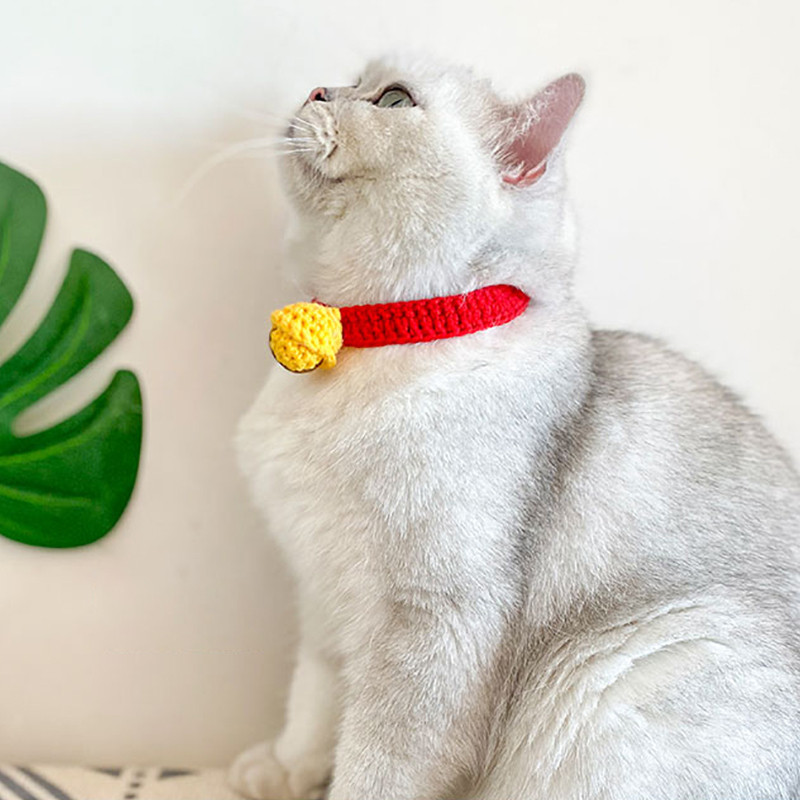 Novo slatko vuneno tiho zvono za pletenje divnog malog psa i mačke ručnog pletenja zveckave mačke tihe ogrlice nakit za kućne ljubimce
