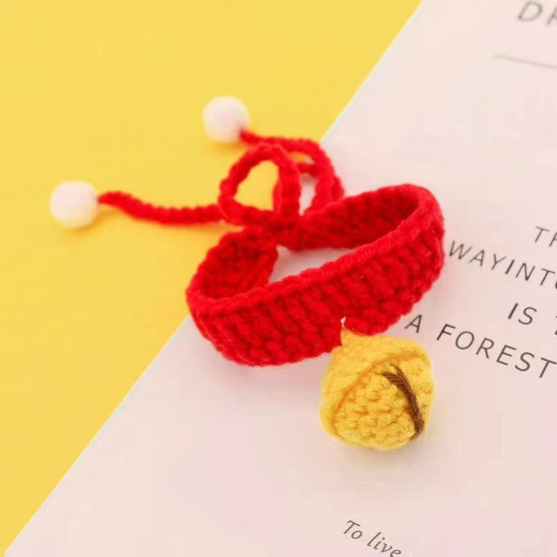 Novo slatko vuneno tiho zvono za pletenje divnog malog psa i mačke ručnog pletenja zveckave mačke tihe ogrlice nakit za kućne ljubimce