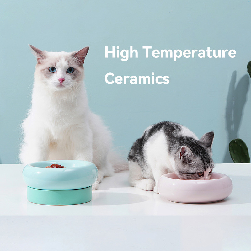 Mačka 2 u 1 zdjelice za hranu i vodu Boja slatkiša Mali psi Dvostruka zdjelica za hranjenje Keramičke povišene hranilice za piće i jelo