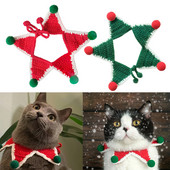 Jauns Mājdzīvnieki Šalle Jaunais gads Pet Cat Kaklarota Dekors Kaķis Suns Ziemassvētku Apkakle Kaķi Aksesuāri Jaunais gads Trikotāžas Jauki Skaista Apkakle