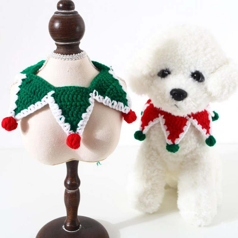 Jauns Mājdzīvnieki Šalle Jaunais gads Pet Cat Kaklarota Dekors Kaķis Suns Ziemassvētku Apkakle Kaķi Aksesuāri Jaunais gads Trikotāžas Jauki Skaista Apkakle